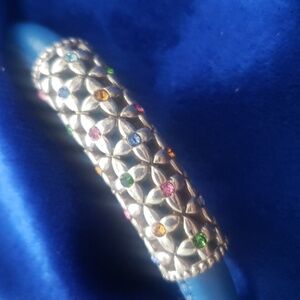 Brighton Silver Lattice Flower Woodstock Mulit-colores Stones